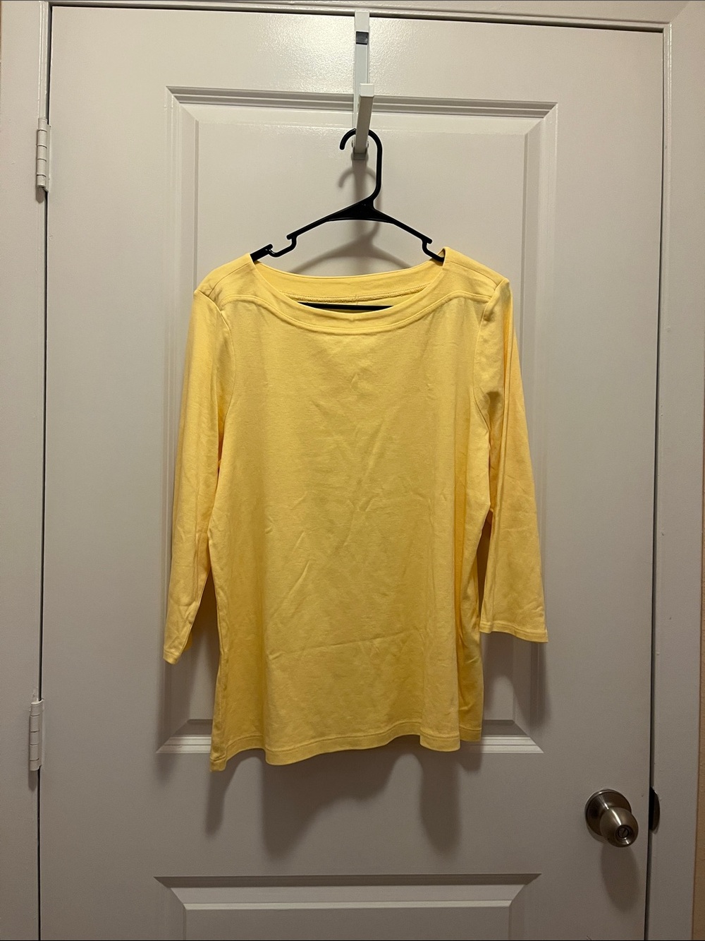 (NWT) Chico's Pale Yellow Boatneck 3/4 Sleeve Top